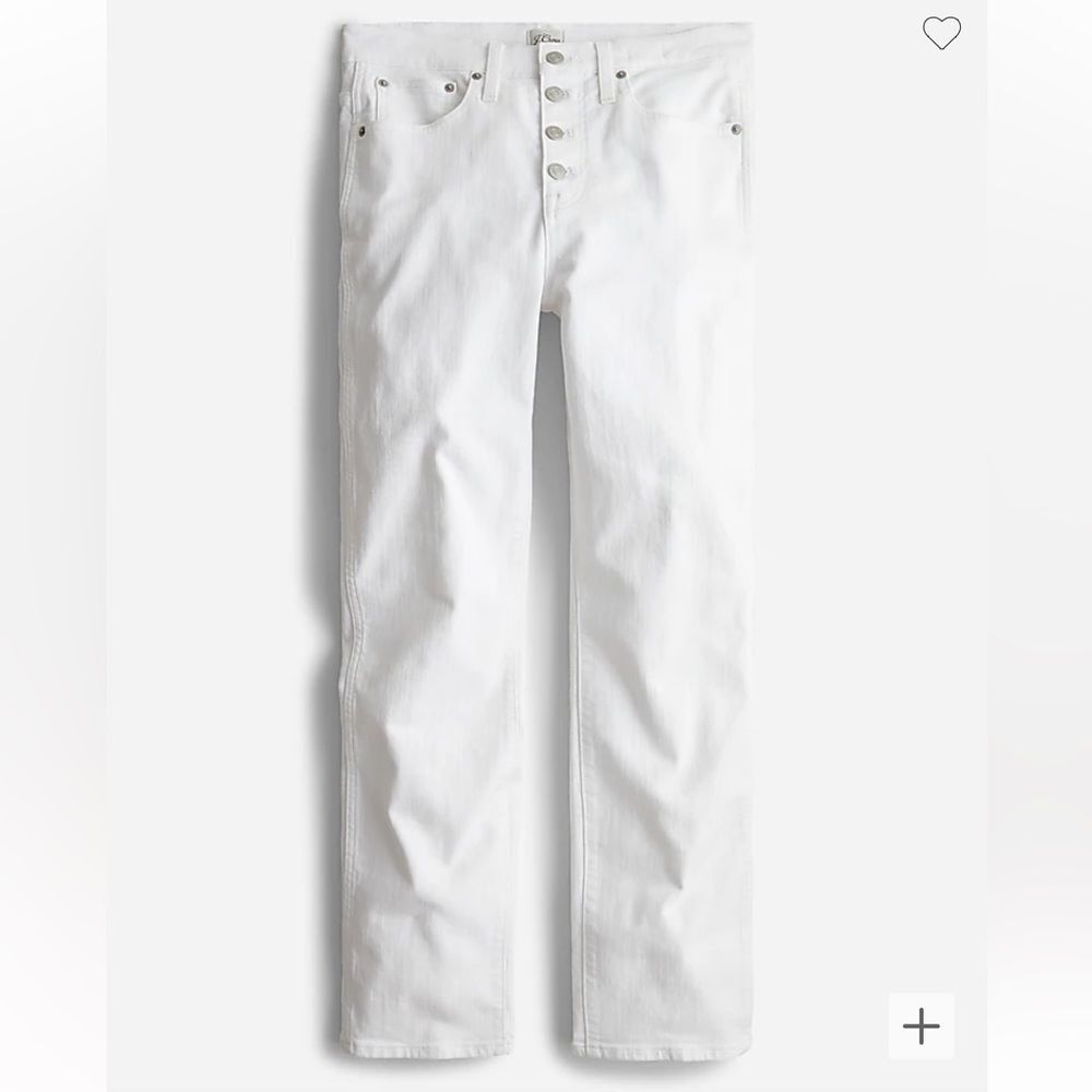 J Crew NWT 10" Vintage Slim-Straight Jeans High Rise in White Size 33
